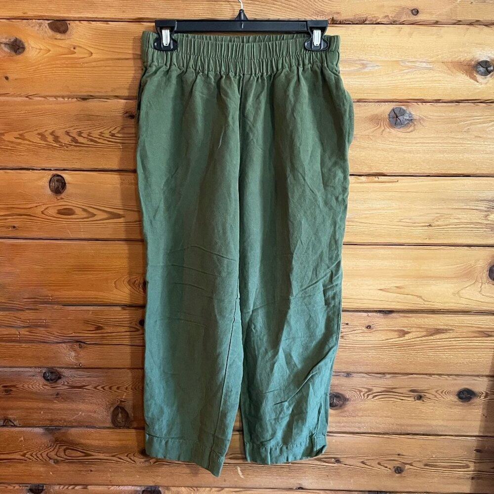 Madewell Slouch Pants Olive Green Elastic Waist Size XS 